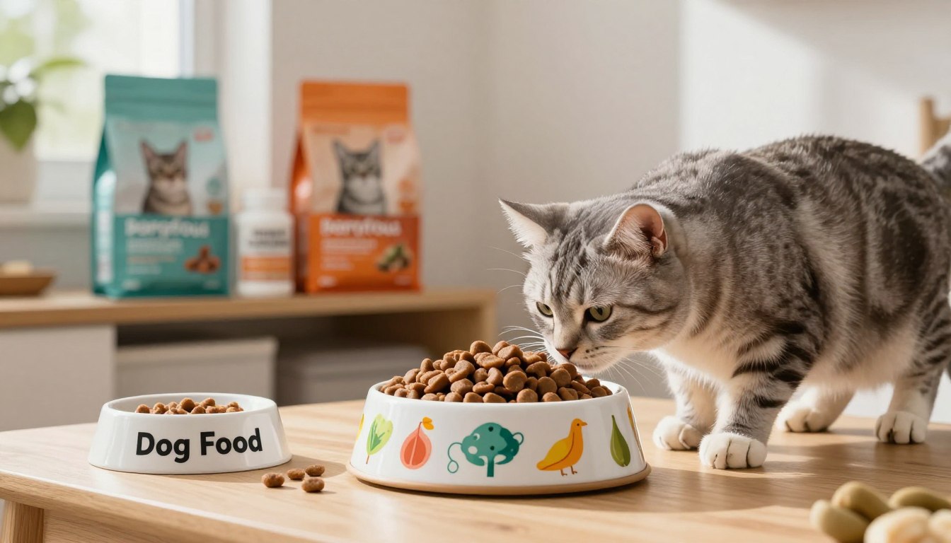 can cats eat dog food