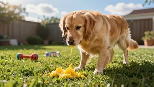 dog throwing up yellow