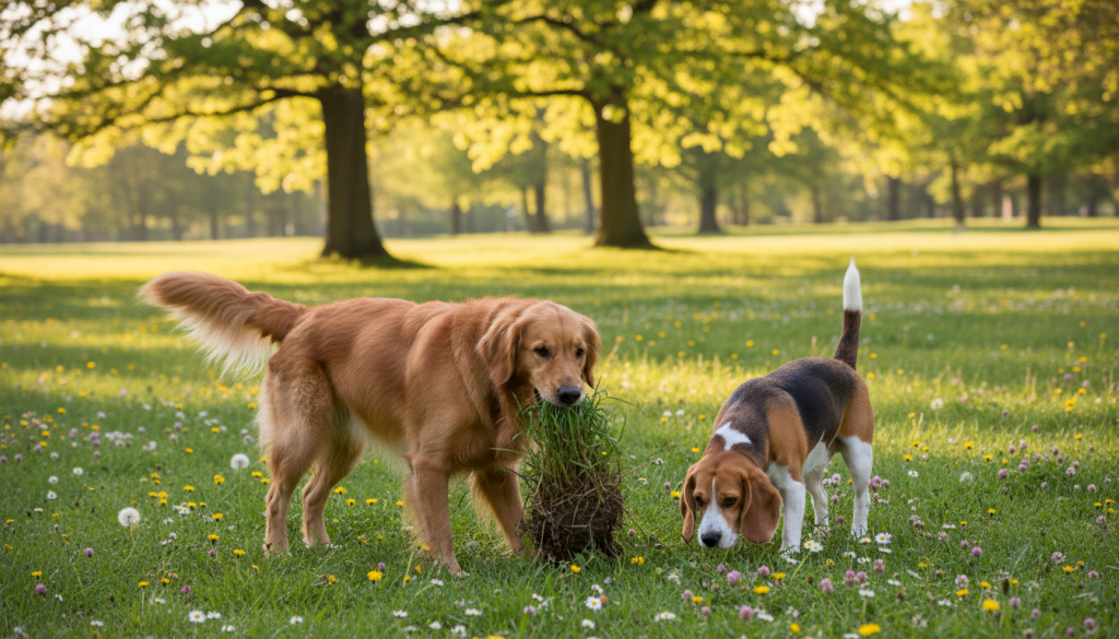 dogs eating grass behavior